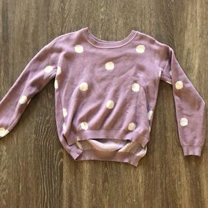 Pink polka dot cropped sweater